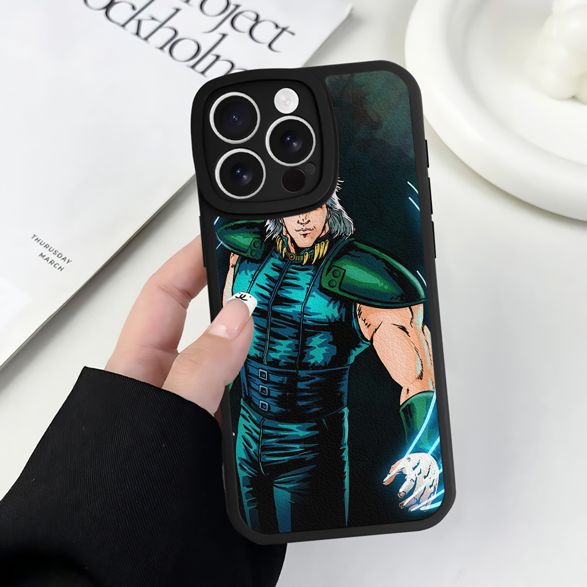 （画像用） 北斗の拳 Fist of the North Star 【iPhone 16シリーズ対応】シリコンスマホケース（レザー調） 材質：シリコン